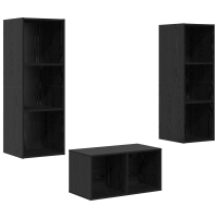 Produktbild för TV-bänkset Svart Ek 37 x 37 x 107 cm Konstruerat trä