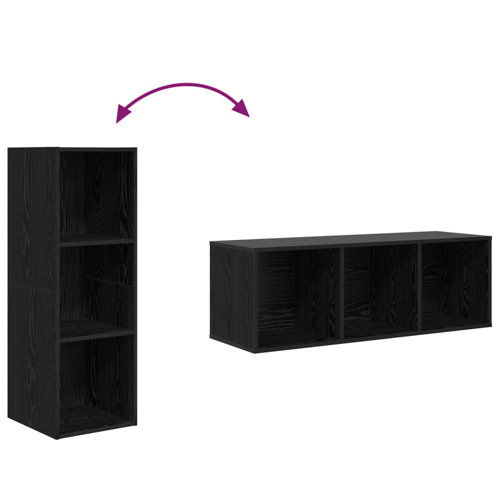 Produktbild för TV-bänkset Svart Ek 37 x 37 x 107 cm Konstruerat trä