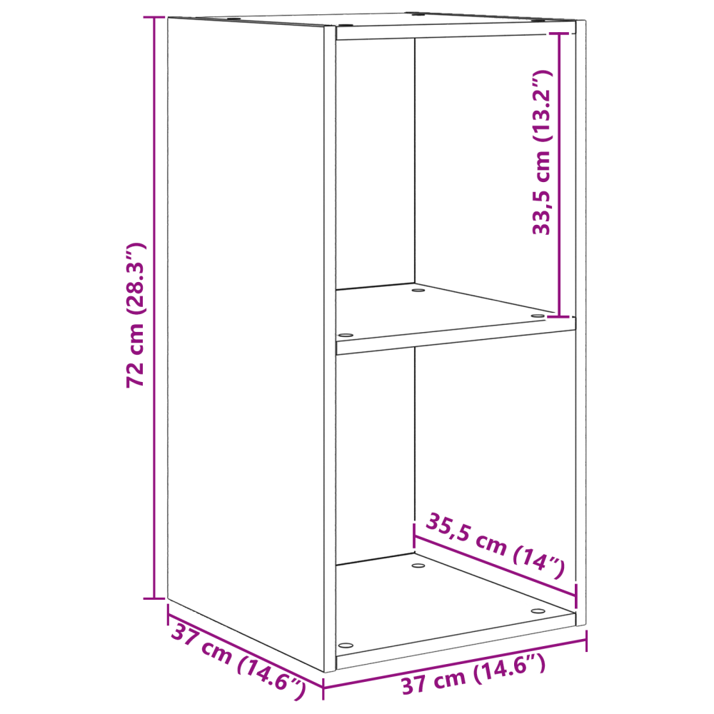 Produktbild för TV-bänkset Svart Ek 37 x 37 x 107 cm Konstruerat trä