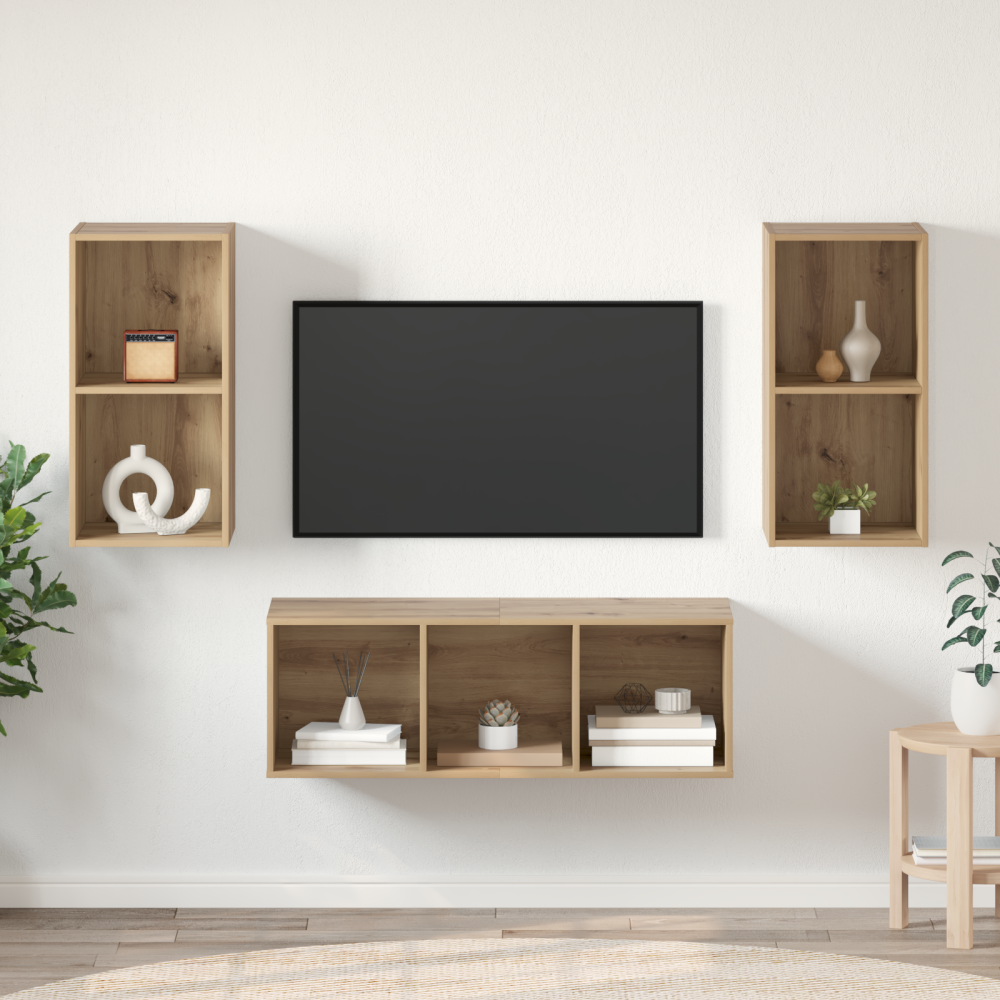Produktbild för TV-bänkset Artisan Ek 37 x 37 x 107 cm Konstruerat trä