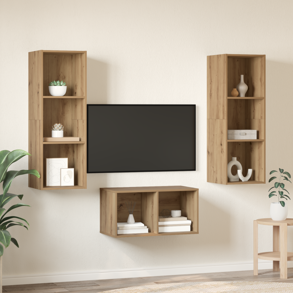 Produktbild för TV-bänkset Artisan Ek 37 x 37 x 107 cm Konstruerat trä