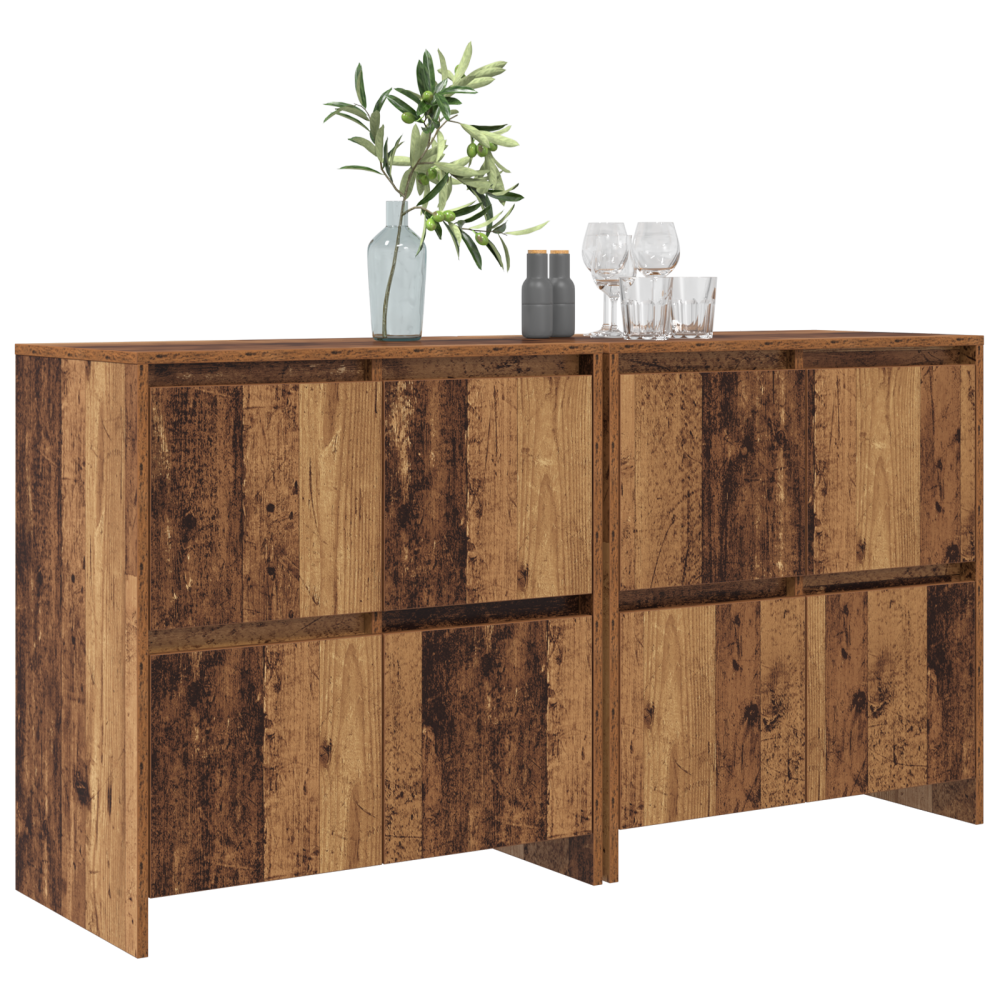 Produktbild för Skåp 2 pcs Gammalt trä 70 x 41 x 75 cm Konstruerat trä