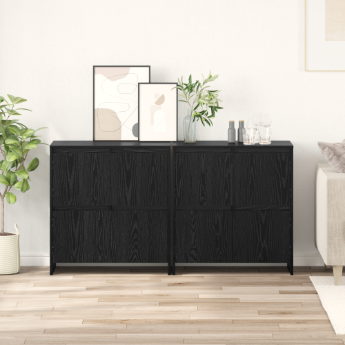 vidaXL Skåp 2 pcs Svart ek 70 x 41 x 75 cm Konstruerat trä