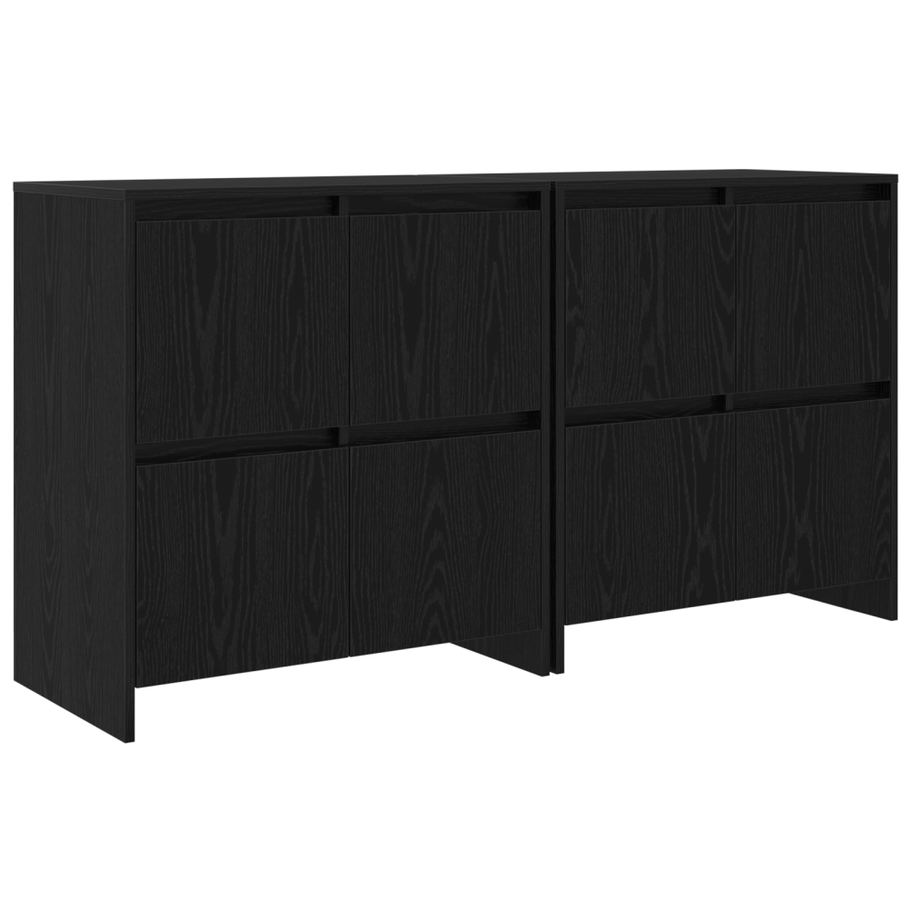 Produktbild för Skåp 2 pcs Svart ek 70 x 41 x 75 cm Konstruerat trä