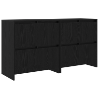 Produktbild för Skåp 2 pcs Svart ek 70 x 41 x 75 cm Konstruerat trä