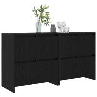 Produktbild för Skåp 2 pcs Svart ek 70 x 41 x 75 cm Konstruerat trä
