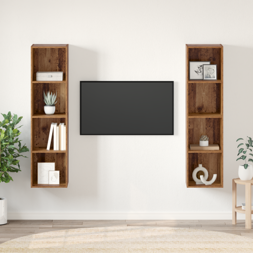 vidaXL TV-bänkset 2 pcs Brun 37 x 37 x 142,5 cm Konstruerat trä