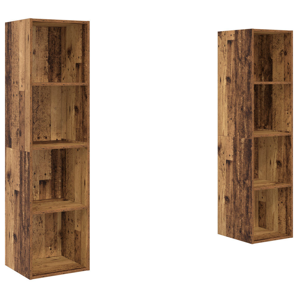 Produktbild för TV-bänkset 2 pcs Brun 37 x 37 x 142,5 cm Konstruerat trä