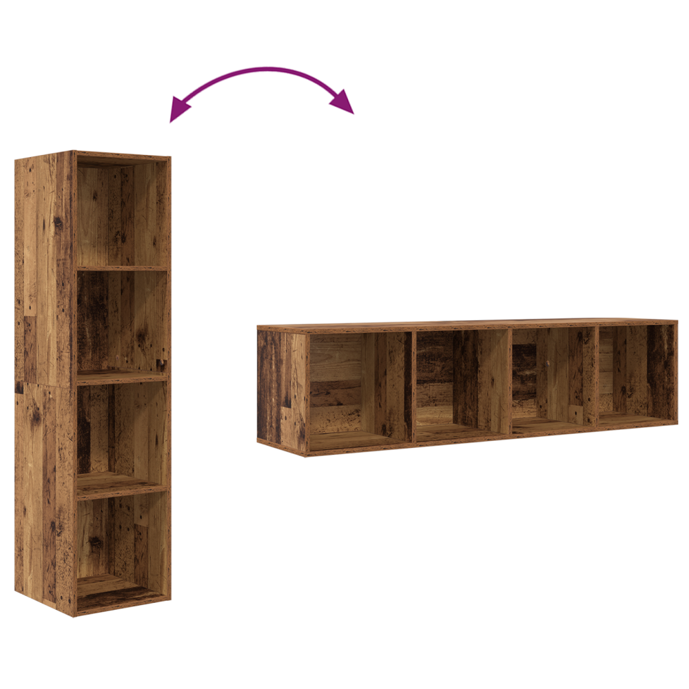 Produktbild för TV-bänkset 2 pcs Brun 37 x 37 x 142,5 cm Konstruerat trä