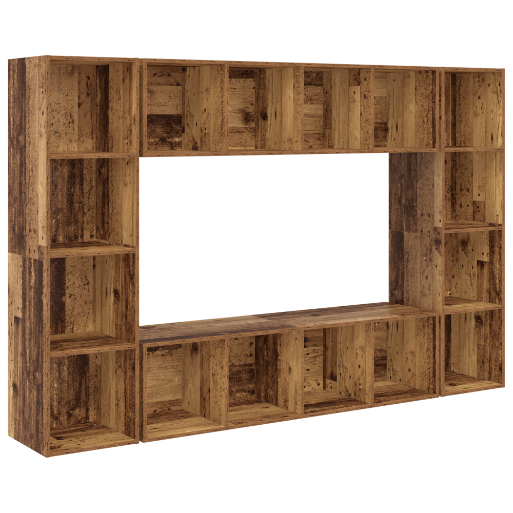 Produktbild för TV-bänkset 4 pcs Brun 37 x 37 x 142,5 cm Konstruerat trä