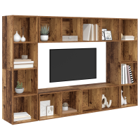 Produktbild för TV-bänkset 4 pcs Brun 37 x 37 x 142,5 cm Konstruerat trä