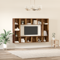 Produktbild för TV-bänkset 4 pcs Brun 37 x 37 x 142,5 cm Konstruerat trä