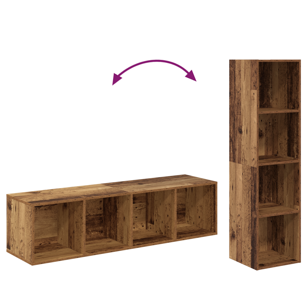 Produktbild för TV-bänkset 4 pcs Brun 37 x 37 x 142,5 cm Konstruerat trä