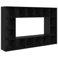 Produktbild för TV-bänkset 4 pcs Svart 37 x 37 x 142,5 cm Konstruerat trä