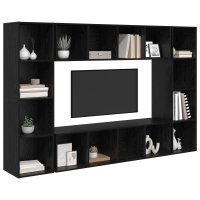 Produktbild för TV-bänkset 4 pcs Svart 37 x 37 x 142,5 cm Konstruerat trä