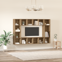 Produktbild för TV-bänkset 4 pcs Brun Konstruerat trä