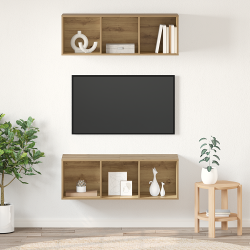 vidaXL TV-bänkset 2 pcs Artisan Ek Konstruerat trä