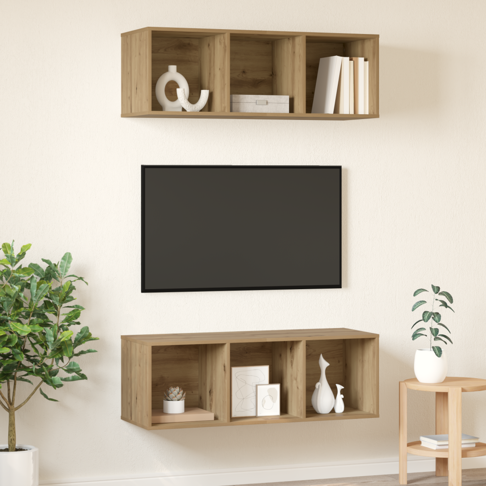 Produktbild för TV-bänkset 2 pcs Artisan Ek Konstruerat trä