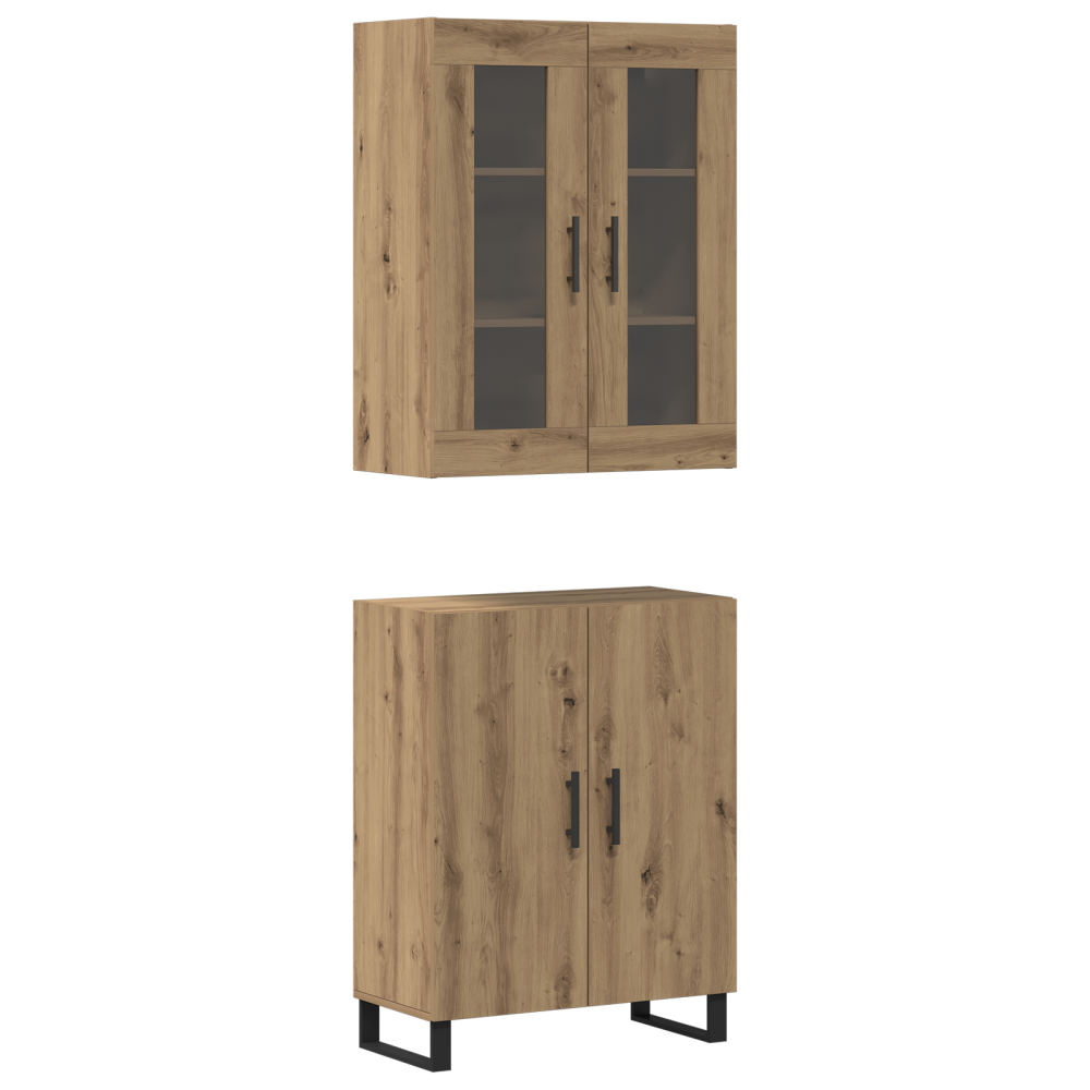 Produktbild för Skåp 2 pcs artisan ek Konstruerat trä