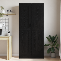 Produktbild för Bokskåp Svart Ek 82,5 x 30,5 x 185 cm Konstruerat trä
