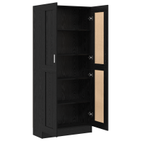 Produktbild för Bokskåp Svart Ek 82,5 x 30,5 x 185 cm Konstruerat trä