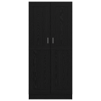 Produktbild för Bokskåp Svart Ek 82,5 x 30,5 x 185 cm Konstruerat trä