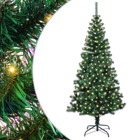 Produktbild för Konstgjord Förbelyst Julgran Grön 240 cm PVC och metall