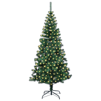 Produktbild för Konstgjord Förbelyst Julgran Grön 240 cm PVC och metall