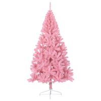 Produktbild för Konstgjord Förbelyst Julgran med 300 LED-lampor Rosa 240 cm PVC