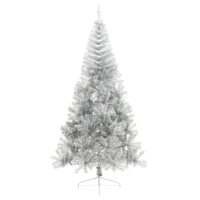 Produktbild för Konstgjord Förbelyst Julgran Silver 240 cm PET