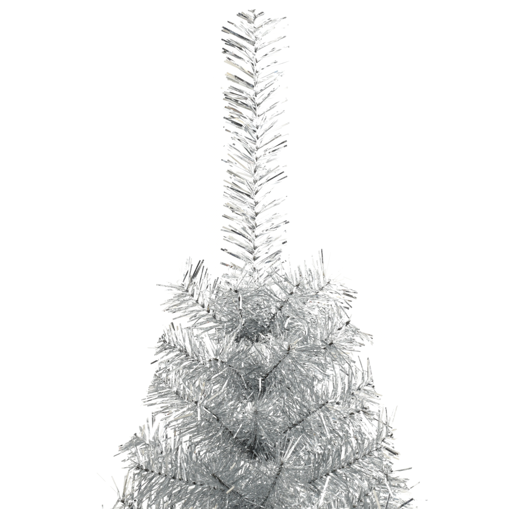 Produktbild för Konstgjord Förbelyst Julgran Silver 240 cm PET