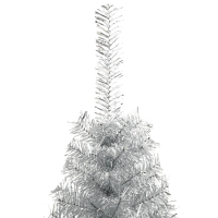 Produktbild för Konstgjord Förbelyst Julgran Silver 240 cm PET