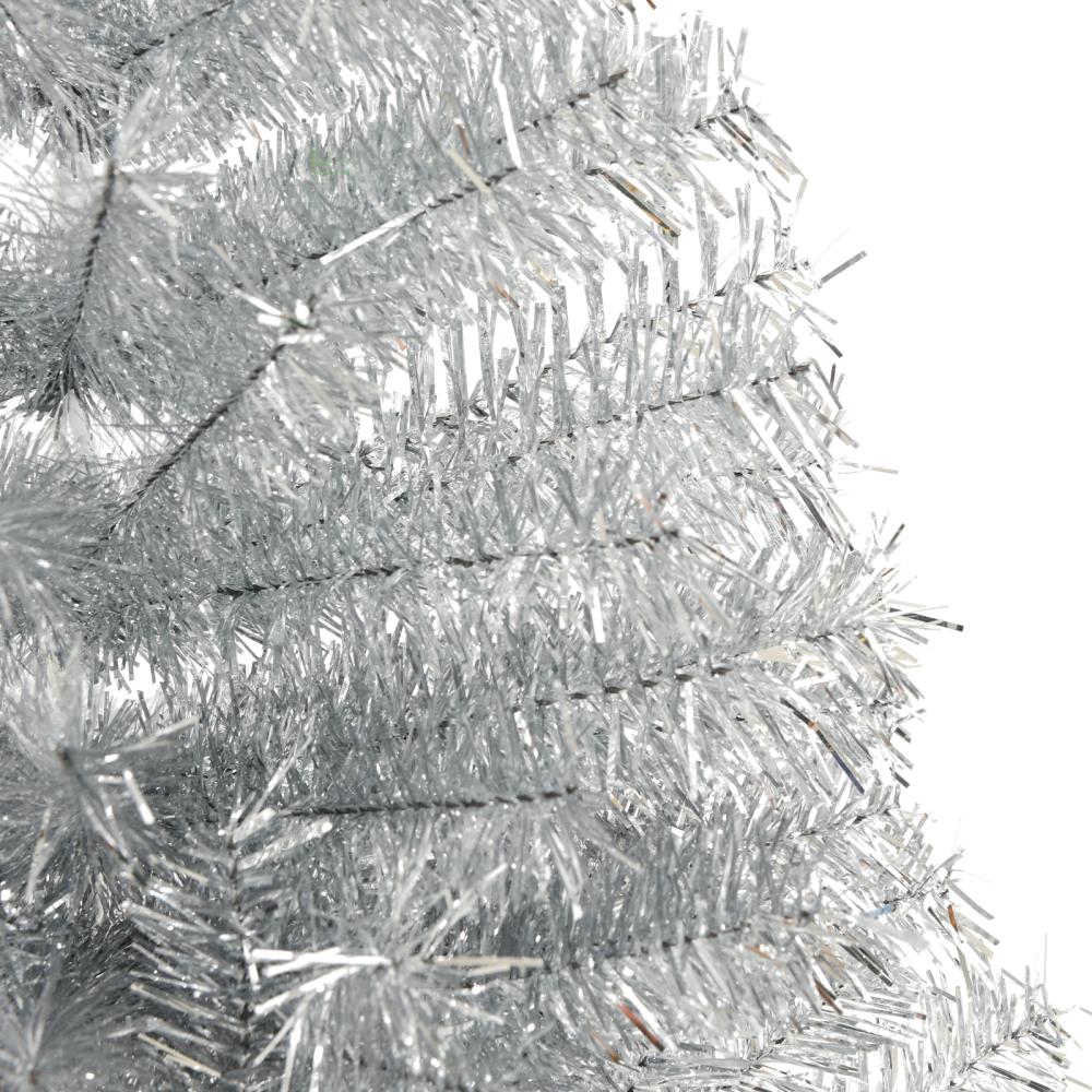 Produktbild för Konstgjord Förbelyst Julgran Silver 240 cm PET
