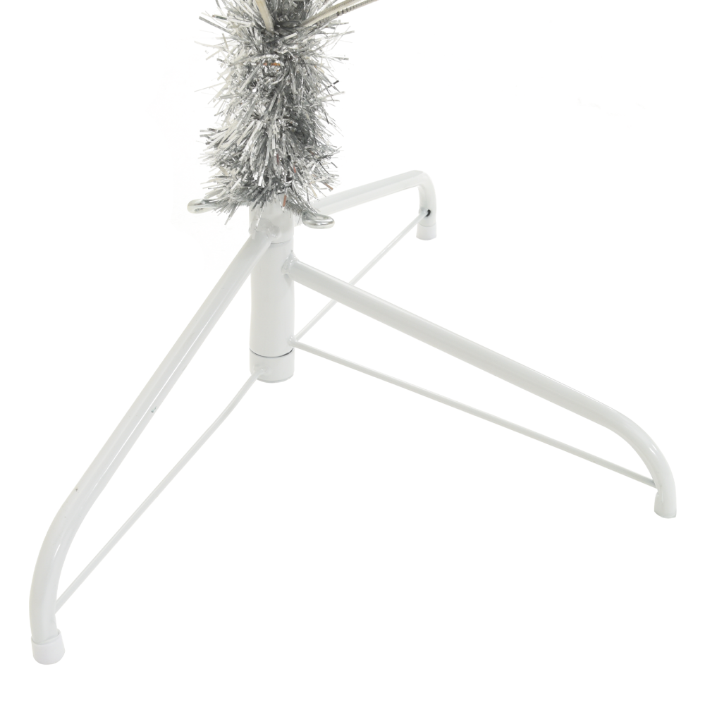 Produktbild för Konstgjord Förbelyst Julgran Silver 240 cm PET