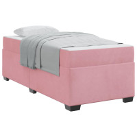 Produktbild för Sängram med madrass Rosa 90 x 200 cm tyg