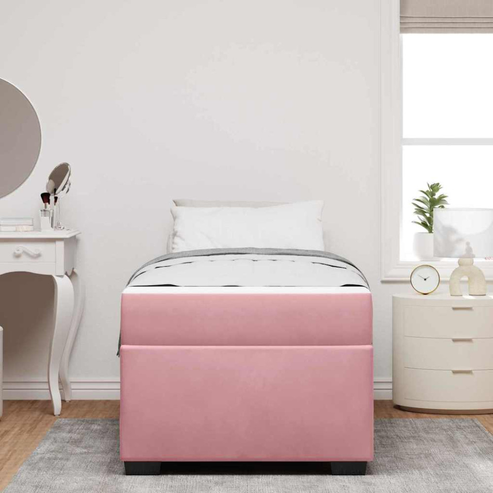 Produktbild för Sängram med madrass Rosa 90 x 200 cm tyg