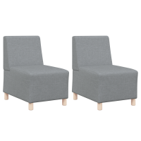 Produktbild för Modulsofa utan armstöd 2 pcs Ljusgrå 55 x 74 x 82 cm tyg