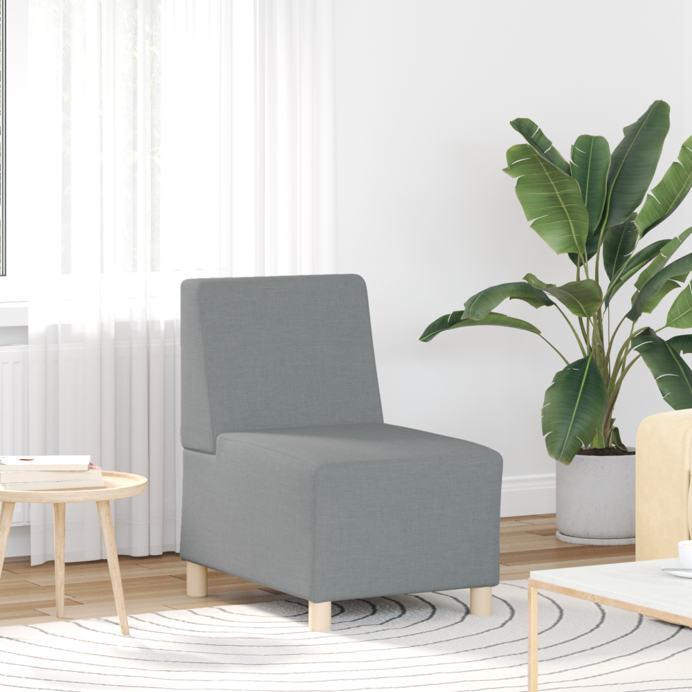 Produktbild för Modulsofa utan armstöd 2 pcs Ljusgrå 55 x 74 x 82 cm tyg