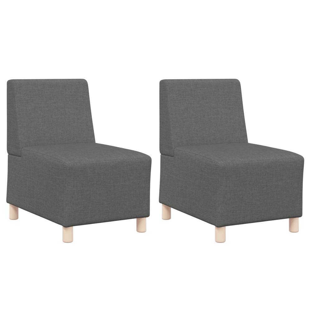 Produktbild för Modulsofa utan armstöd 2 pcs Mörkgrå 55 x 74 x 82 cm tyg
