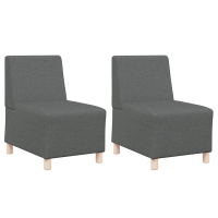 Produktbild för Modulsofa utan armstöd 2 pcs Mörkgrå 55 x 74 x 82 cm tyg