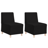 Produktbild för Modulsofa utan armstöd 2 pcs Svart 55 x 74 x 82 cm tyg