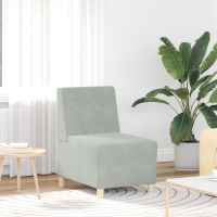 Produktbild för Modulsofa utan armstöd 2 pcs Ljusgrå 55 x 74 x 82 cm Sammet