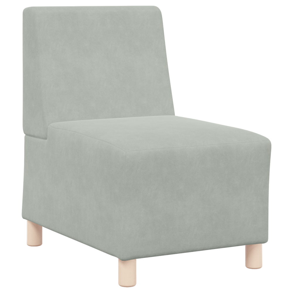 Produktbild för Modulsofa utan armstöd 2 pcs Ljusgrå 55 x 74 x 82 cm Sammet