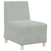 Produktbild för Modulsofa utan armstöd 2 pcs Ljusgrå 55 x 74 x 82 cm Sammet