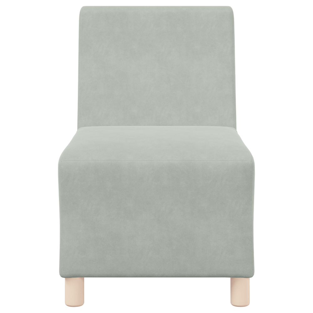Produktbild för Modulsofa utan armstöd 2 pcs Ljusgrå 55 x 74 x 82 cm Sammet