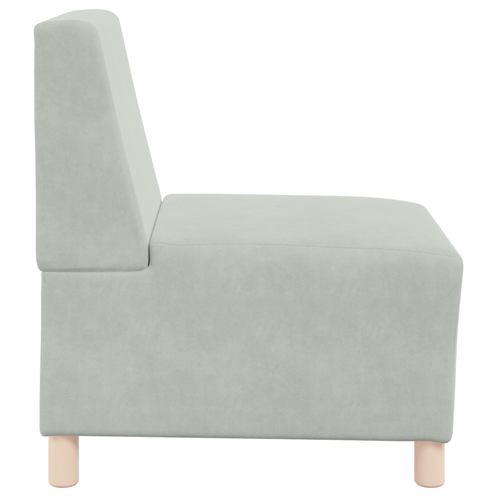 Produktbild för Modulsofa utan armstöd 2 pcs Ljusgrå 55 x 74 x 82 cm Sammet