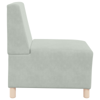 Produktbild för Modulsofa utan armstöd 2 pcs Ljusgrå 55 x 74 x 82 cm Sammet