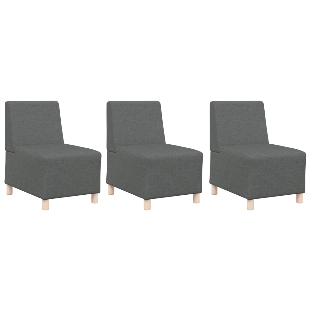 Produktbild för Modulsofa utan armstöd 3 pcs Mörkgrå 55 x 74 x 82 cm tyg