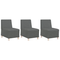 Produktbild för Modulsofa utan armstöd 3 pcs Mörkgrå 55 x 74 x 82 cm tyg