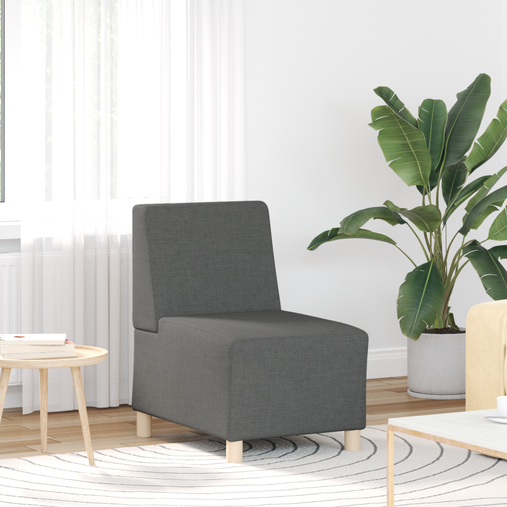 Produktbild för Modulsofa utan armstöd 3 pcs Mörkgrå 55 x 74 x 82 cm tyg